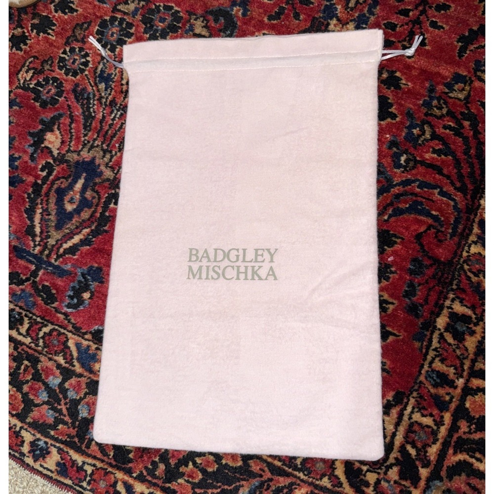 BADGLEY MISCHKA DUST BAG Shoe Handbag Storage 9.75x 15 Pouch Pink Gray